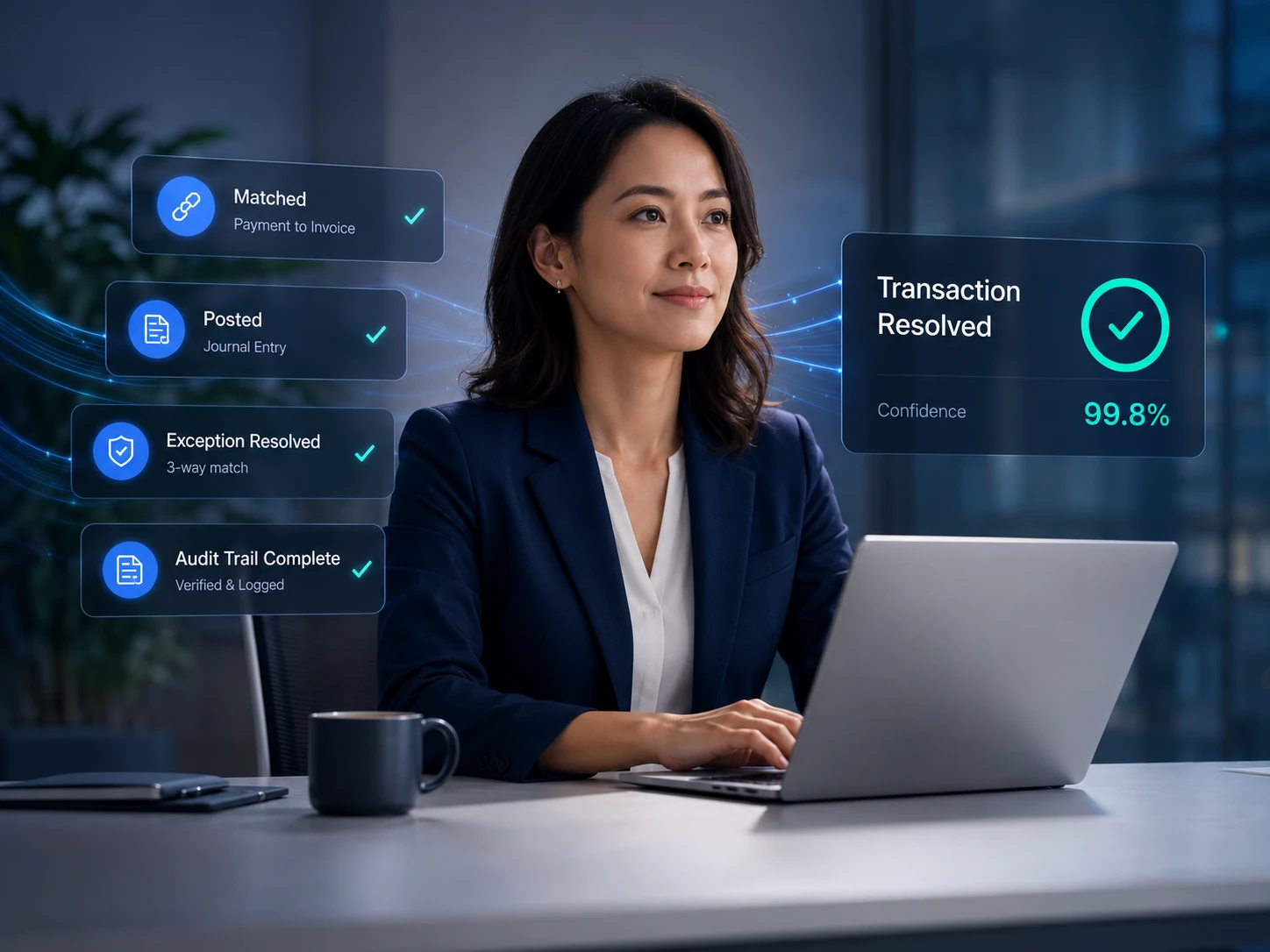 Finance professional using Itemize process automation software.